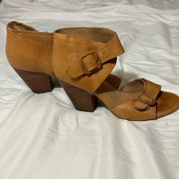 Seychelles Cleopatra Leather Heel Open Toe size 8.5 - Picture 7 of 11